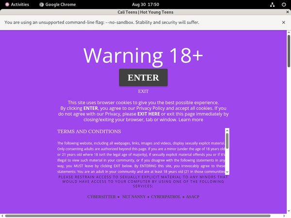 Cali Teens Valid Password