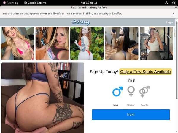 Instabang With No Card