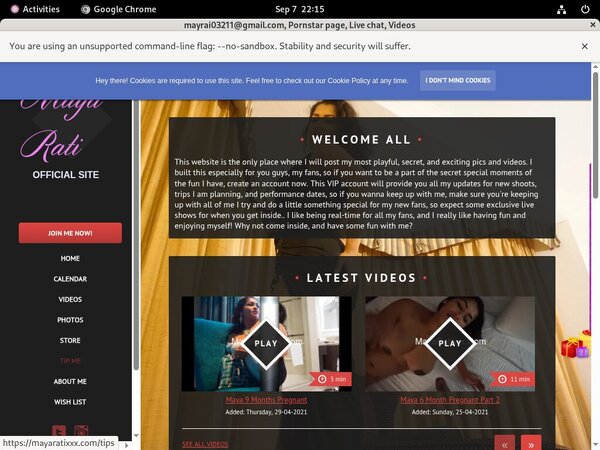 Mayaratixxx.com Sign Up Page