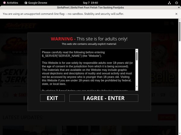 Sinful Feet Members Password