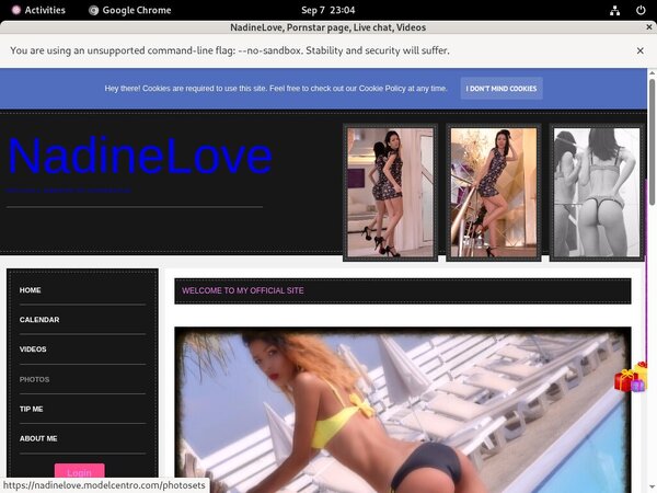 Nadinelove.modelcentro.com Username Password